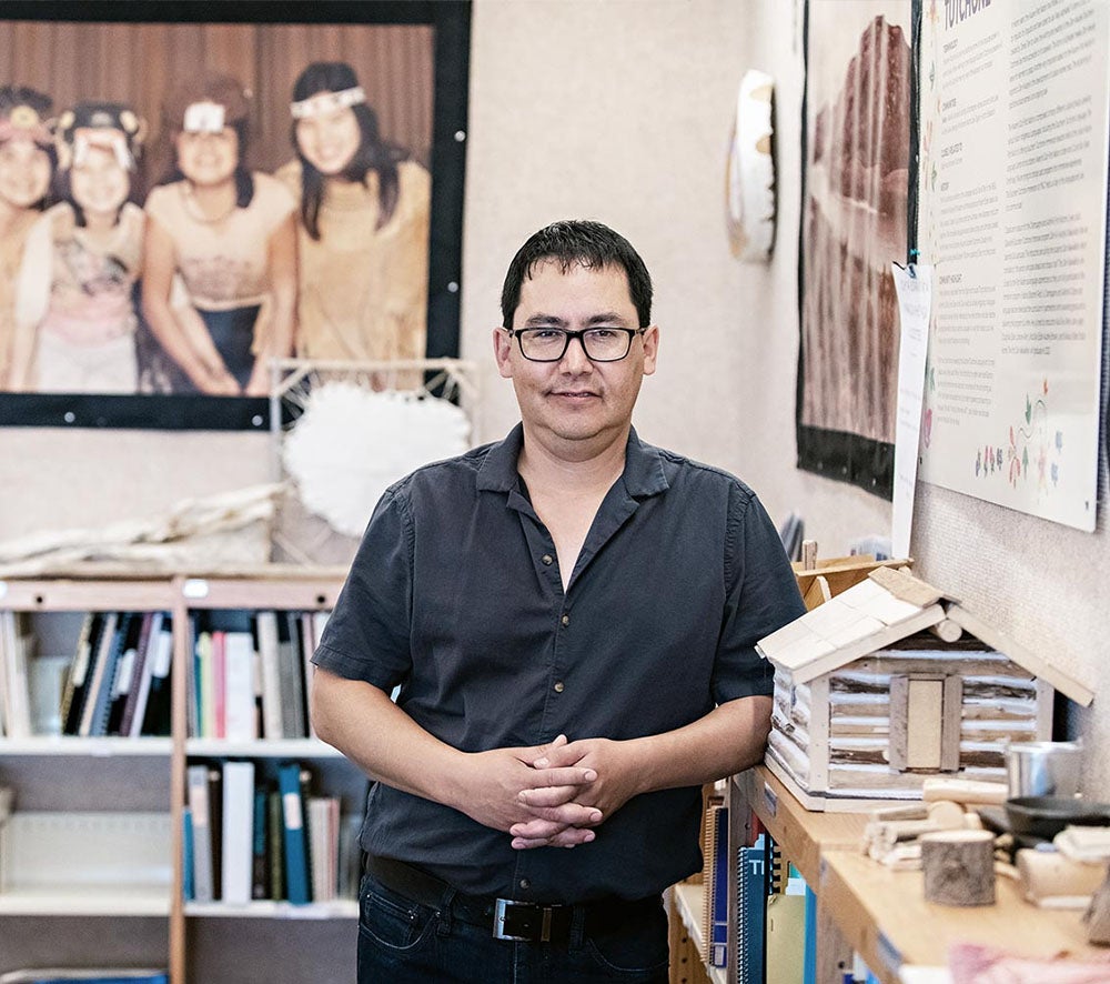 Image of Sean, a Southern Tutchone speaker, and the Immersion Manger at the Yukon First Nations Language Center