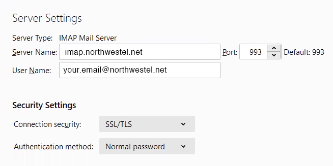 Thunderbird Mail Settings