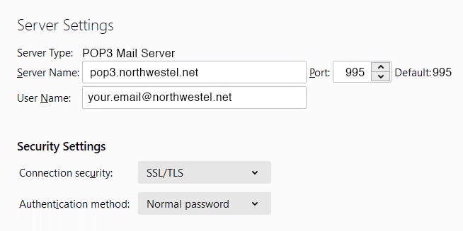 Thunderbird Mail Settings