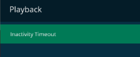 Select Inactivity Timeout