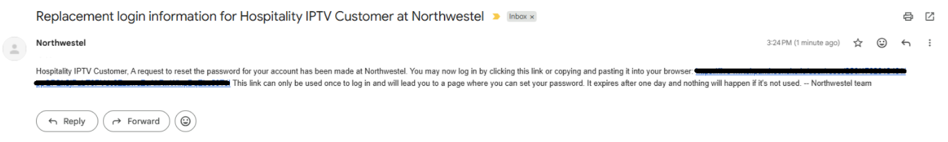 Replacement login information