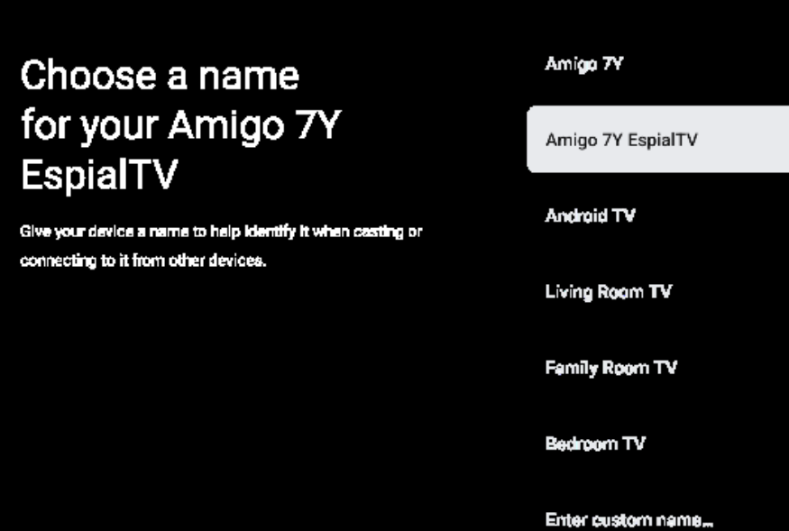 Select or Type Custom Name