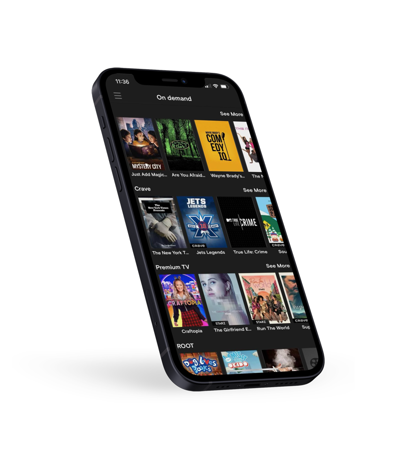 TV plus application displayed on a smartphone