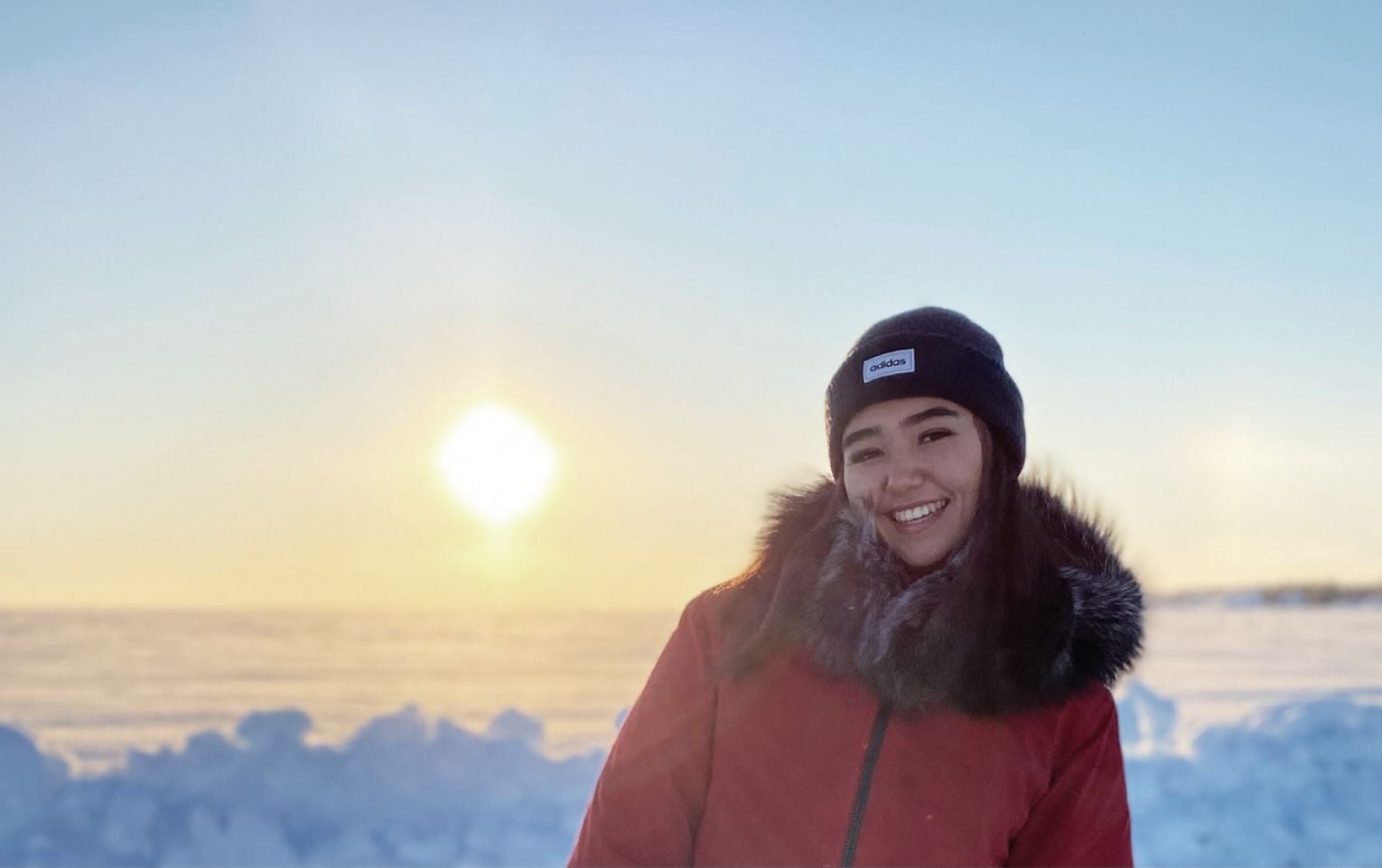 Allana, Northern Futures Scholarship winner Allana, Northern Futures Scholarship winner outside in Nunavut