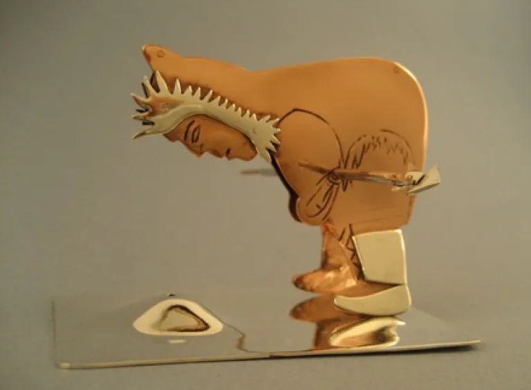 Man Waiting at a Seal Hole: Art by Qummuatuk Ashoona