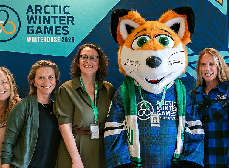 Michael Jay with the AWG 2026 team, Northern Tails and Northwestel.