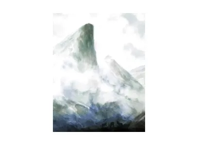 Caribou grazing at Auyuittuq National Park: Art by Francis Lee