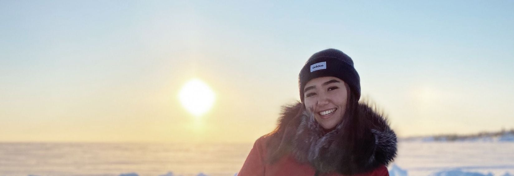 Allana, Northern Futures Scholarship winner Allana, Northern Futures Scholarship winner outside in Nunavut