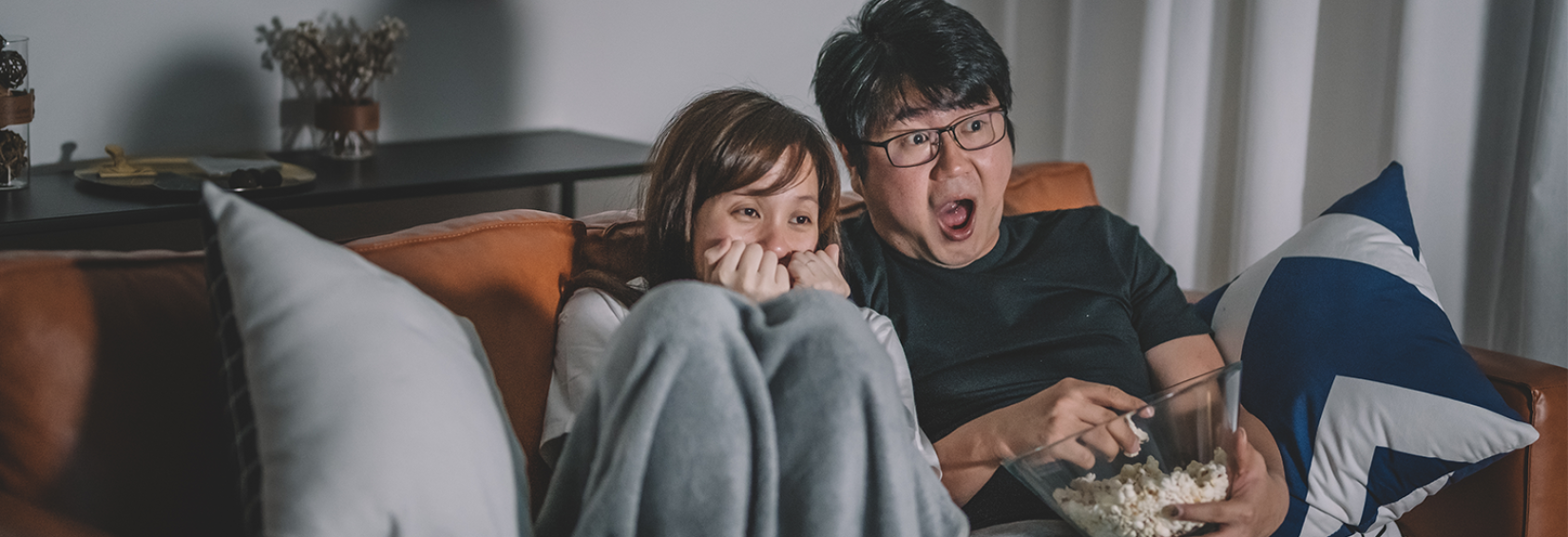 scared on couch