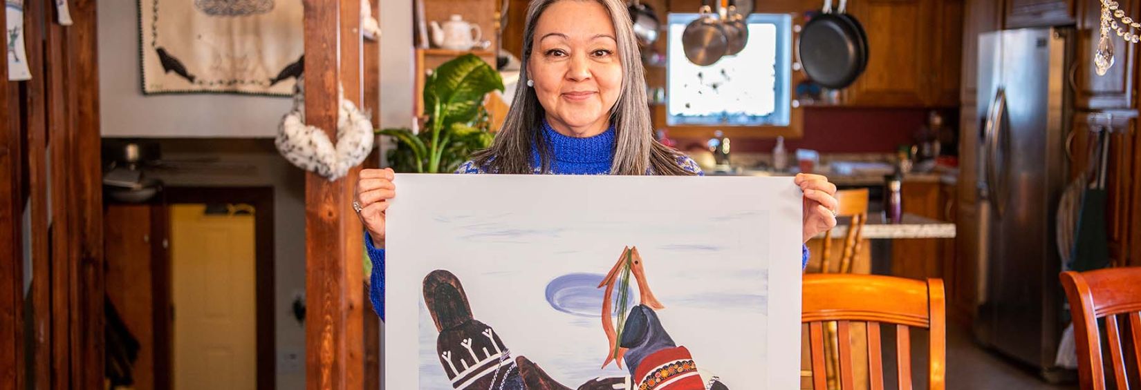 Dyan White, the winner of this year's Nunavut directory art contest Dyan White, the winner of this year's Nunavut directory art contest