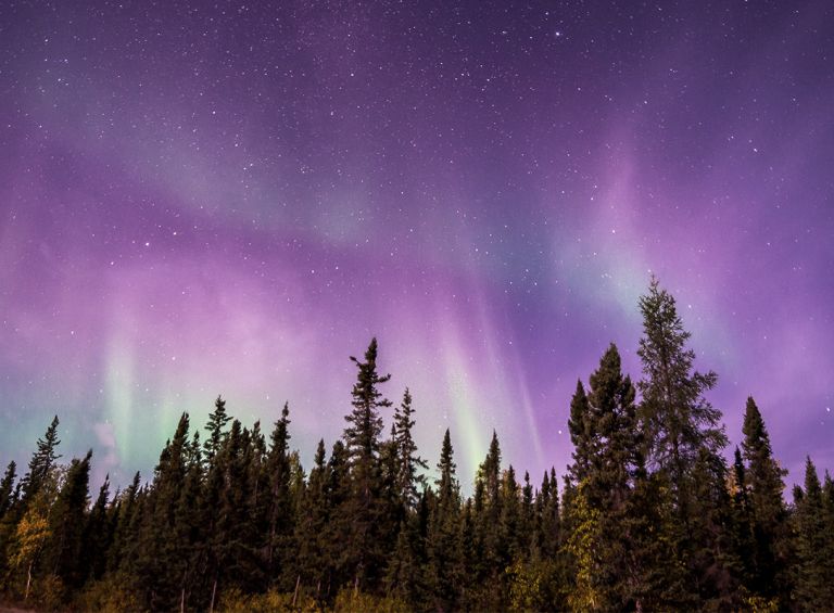 Image of Northern lights with tones of purples and greens