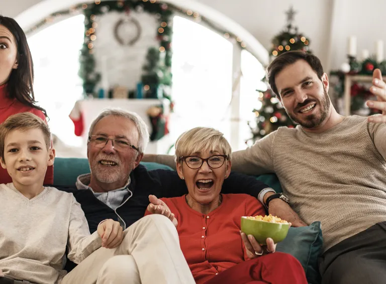 family watching Northwestel TV