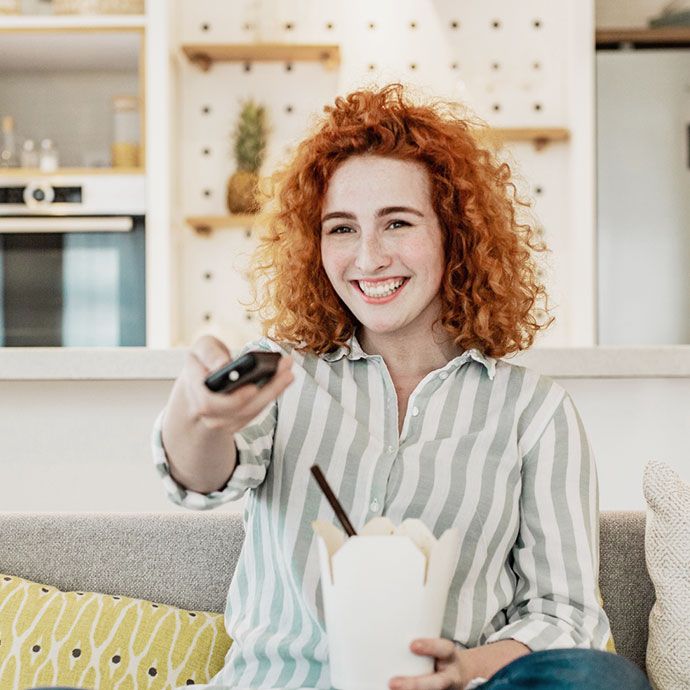 Woman watching TV